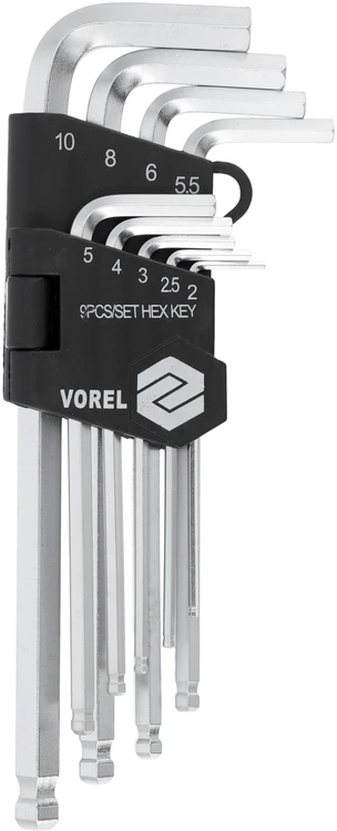 Šešiakampių raktų rinkinys 2-10mm Vorel 56477 - 9 vnt