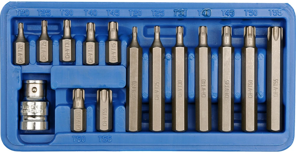 VOREL TORX sukimo antgalių rinkinys 15 vnt. 66580