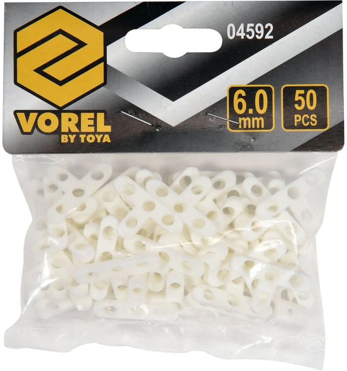 Kryžiukai glazūruotoms plytelėms T formos Vorel | 6mm, 50vnt,