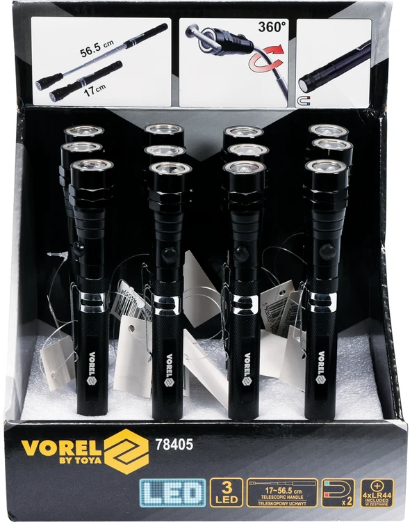 VOREL TELESKOPAS GRIEBENYS 56.5cm SU MAGNETU IR LED 78405