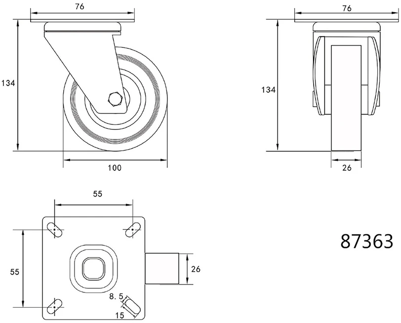 VOREL SUKAMASIS RATUKAS PILKA GUMA 100mm…