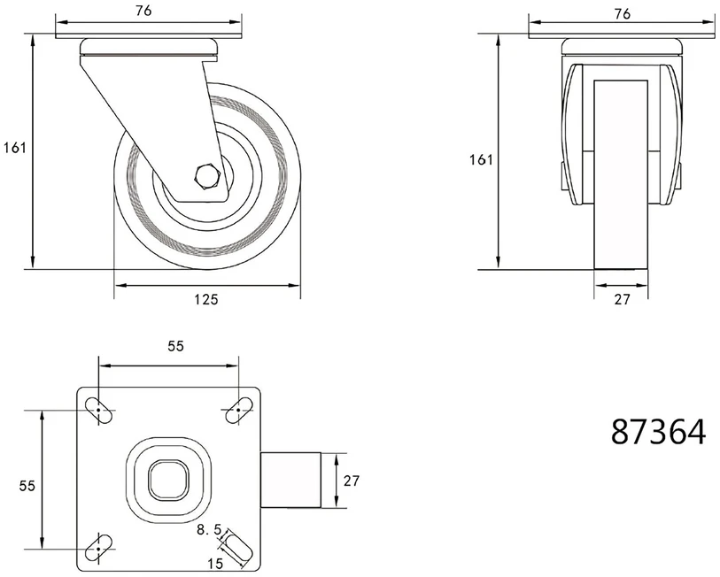 VOREL PASUKAMAS RATUKAS PILKA GUMA 125mm