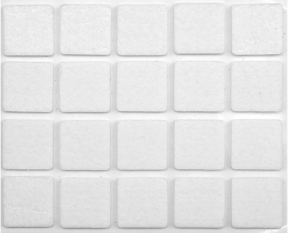 Padukai baldams lipnūs veltinio balti Vorel | 20x20mm, 20vnt.