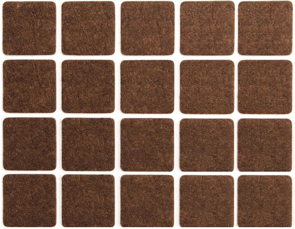 Padukai baldams lipnūs veltinio rudi Vorel | 20x20mm, 20vnt.