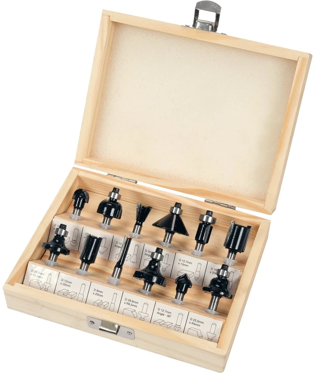 VOREL medienos pjaustytuvų rinkinys, 12 vnt., kotas 6 mm, 22552