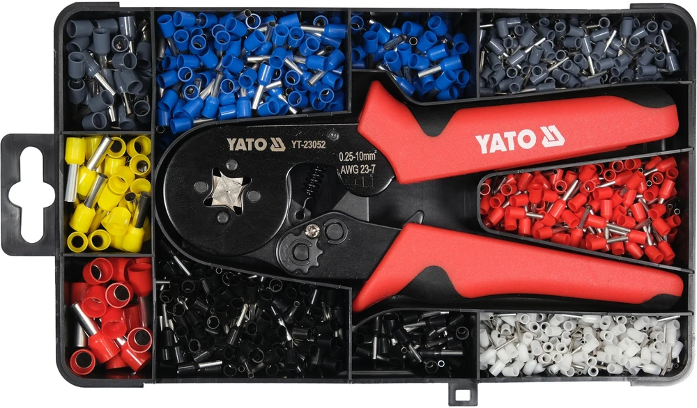 Antgalių presavimo replės Yato YT-23052; 175 mm + priedai