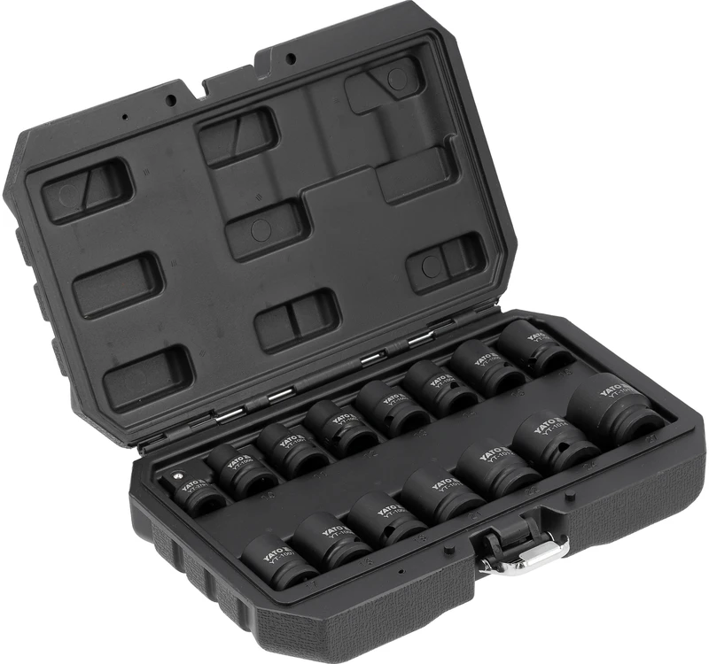 Yato Toya Sa Poland Smūginių trumpų galvučių rinkinys – AS-Drive 1/2", CrMo – 10–27 mm, 15 vnt (YT-10253)