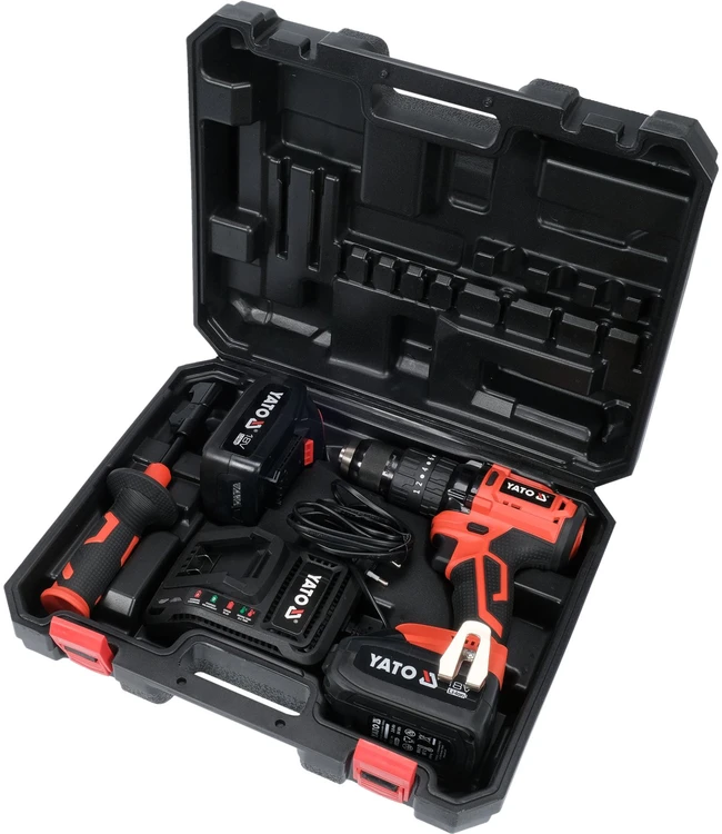 YATO smūginis suktuvas-gręžtuvas 18V LI-ION 82791 / 2x3,0Ah 75Nm / SILNIK bešepetėlinis