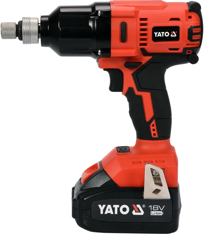 YATO Akumuliatorinis bešepetėlinis smūginis veržliasūkis YT-82806, Li-ion, 18V, 1x3.0 Ah, 700Nm, 1/2"