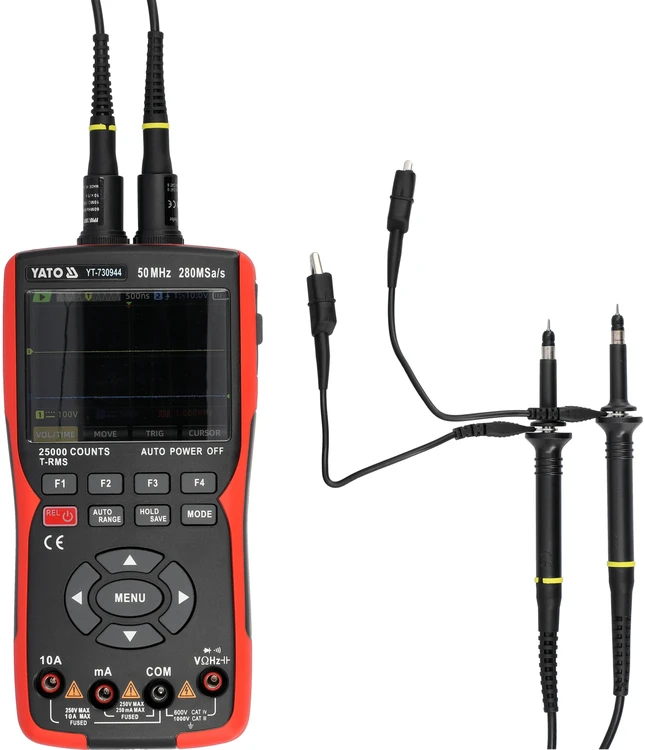 Yato 3 viename Osciloskopas, Multimetras 280MSA/S 50MHZ