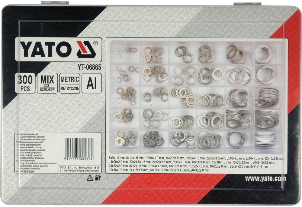 YATO PODKŁADKI ALUMINIOWE 300szt. MIX