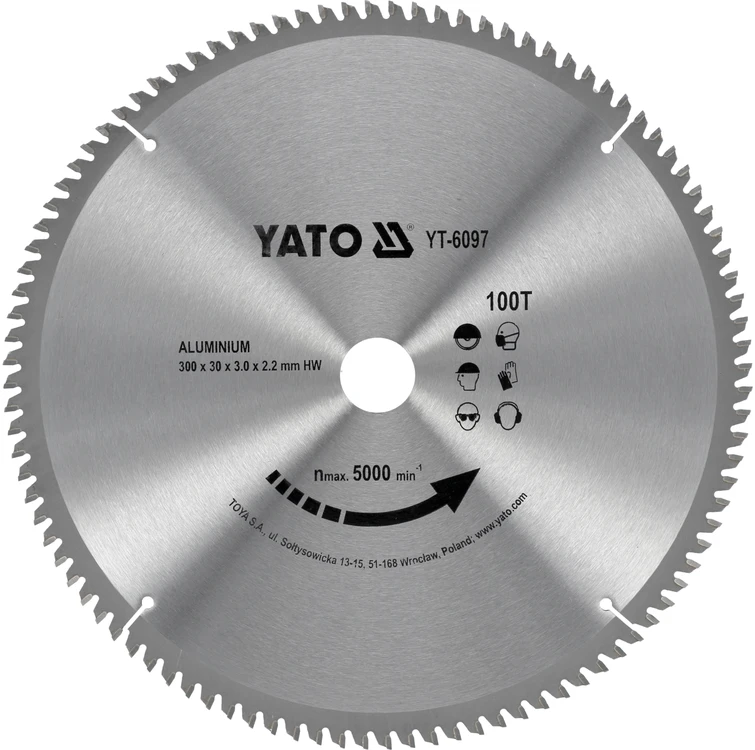YATO diskinis pjūklas, skirtas ALUMINIUI 300x30mm 100 dantuku 6097