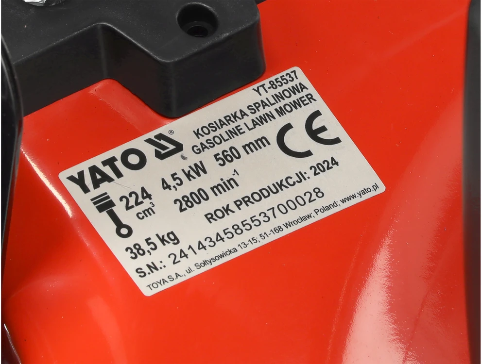 Yato 56 CM BENZININĖ VEJAVIENĖ SU 224 CM3 PAVARA