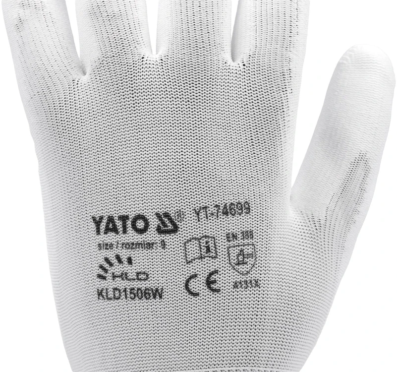 YATO RĘKAWICE NYLON/PU balta ROZ. 9