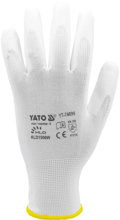 YATO RĘKAWICE NYLON/PU balta ROZ. 9