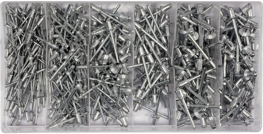 Yato Toya Sa Poland Kniedžių rinkinys dėžutėje | aliumininės aklios kniedės mix | Ø 2,4–4,8 mm | 400 vnt. (YT-36420)