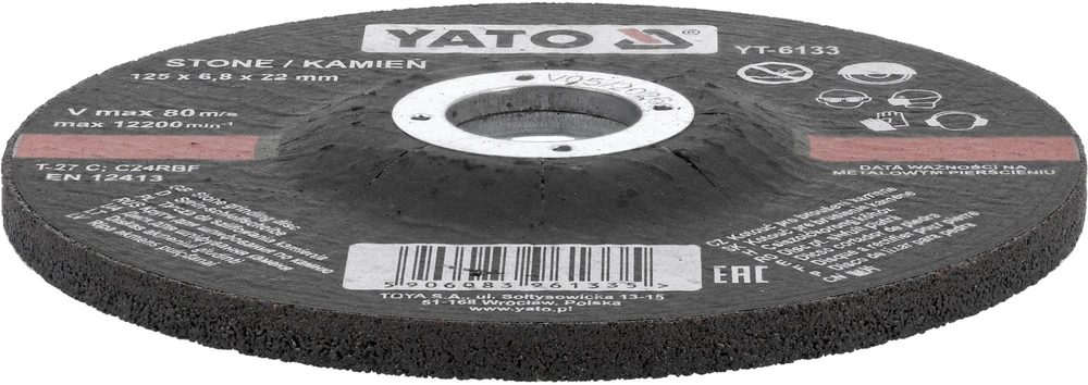 Yato AKMENS ŠLIFIMO DISKAS 125X6,8X22 MM / 5 VNT.