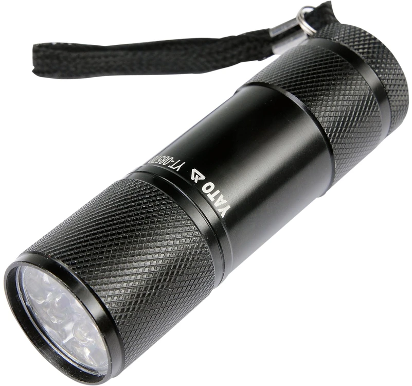 YATO LATARKA aliumininės 9-LED Juoda