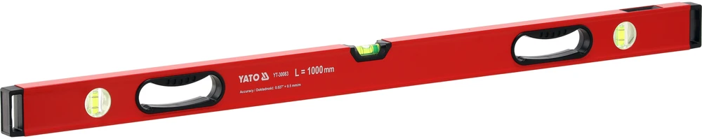 Toya Sa Poland Gulsčiukas aliuminis | BOX level | 1000 mm | su rankenėlėmis | 3 akutės (YT-30083)