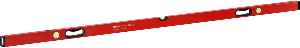 Yato Toya Sa Poland Gulsčiukas aliuminis | BOX level | 2000 mm | su rankenėlėmis | 3 akutės (YT-30086)