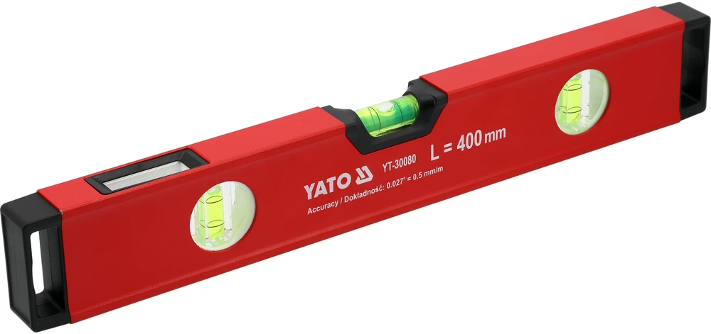 Yato Toya Sa Poland Gulsčiukas aliuminis | BOX level | 400 mm | su rankenėlėmis | 3 akutės (YT-30080)