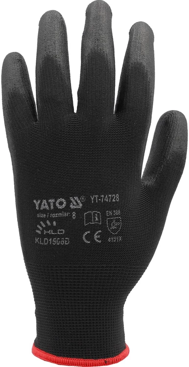 Yato „Toya Sa Poland“ PU dengtos nailono apsauginės pirštinės, 8 dydis (YT-74728)