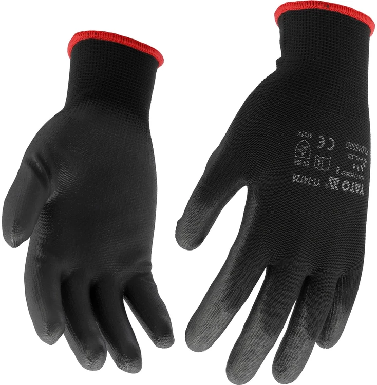 Yato „Toya Sa Poland“ PU dengtos nailono apsauginės pirštinės, 8 dydis (YT-74728)