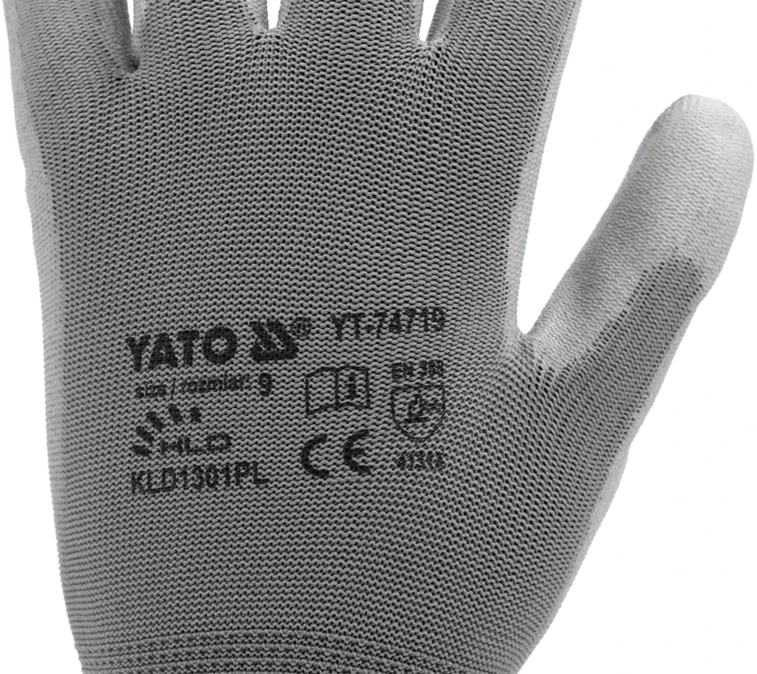 YATO NAILONINĖS PIRŠTINĖS PILKOS 10 7472