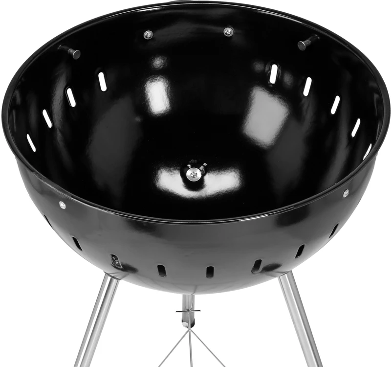 Toya Sa Poland Apvalus anglies grilis, lauko gaminimui, didelis kepimo paviršius, nešiojamas sodo grilis, juodas BBQ