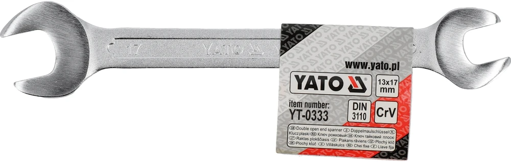 YATO KLUCZ PŁASKI 13 x 17mm, Z POLEROWANĄ GŁÓWKĄ /B 0333