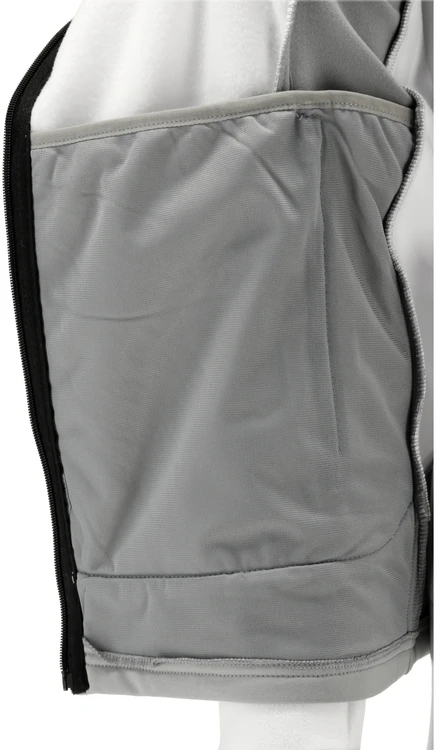 Yato Baltas fleece tipo džemperis su gobtuvu, 2 krypčių tampri medžiaga, darbo drabužiai, žieminė striukė, šiltas fleece, lauko džemperis