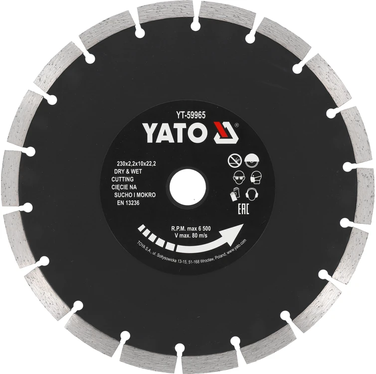 Yato Deimantinis diskas 230 mm, segmentuotas, betonui pjauti, mūro diskas