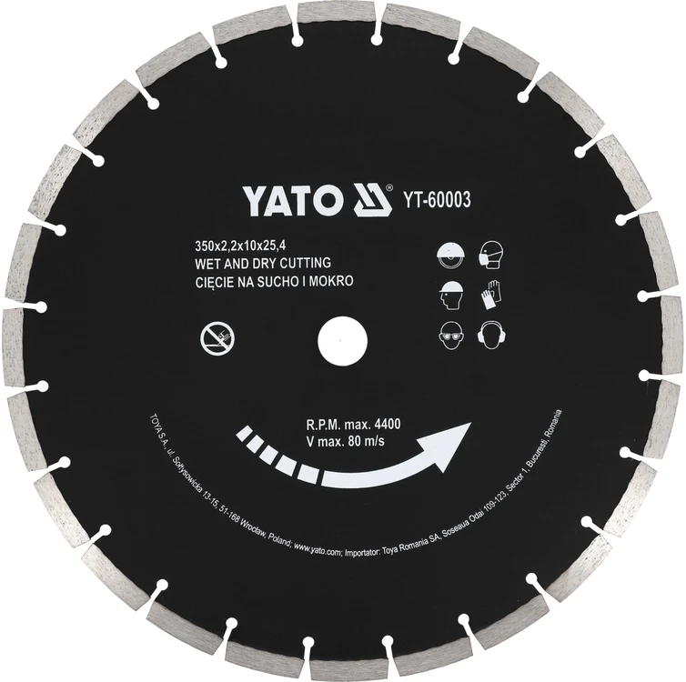 Deimantinis pjovimo diskas Yato YT-60003; 350 mm