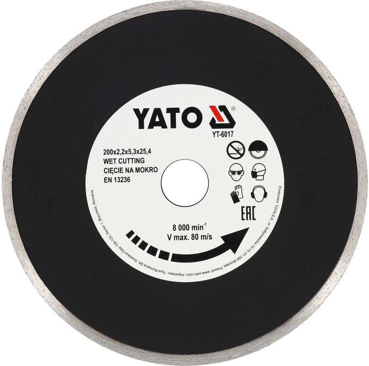 YATO VISAS DEIMANTINIS DISKAS 200 x 25,4 mm 6017