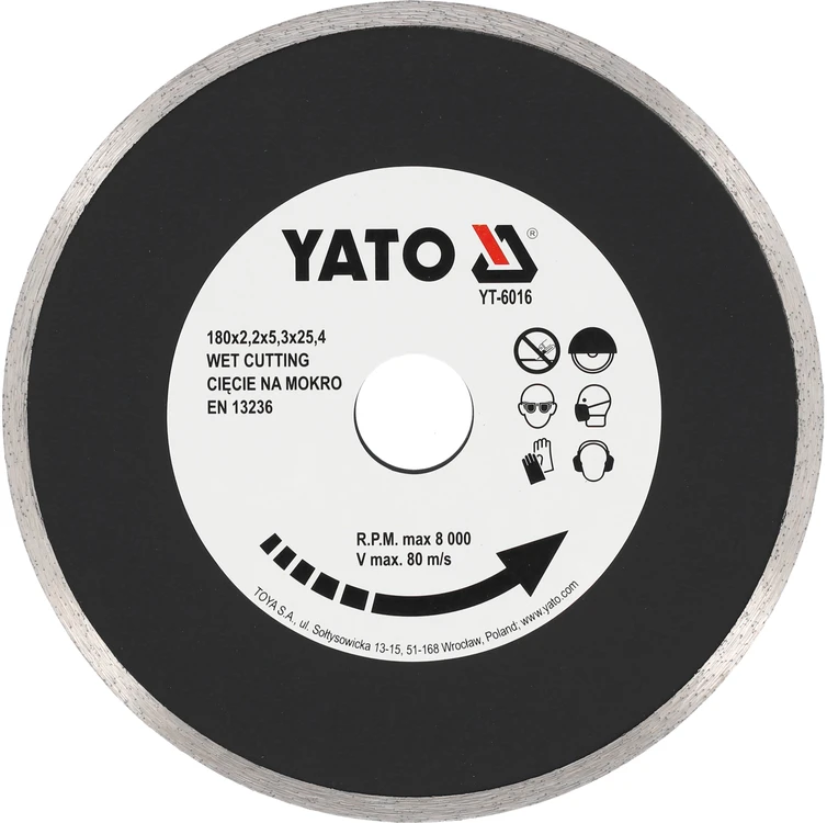 YATO VISAS DEIMANTINIS DISKAS 180 x 25,4 mm 6016
