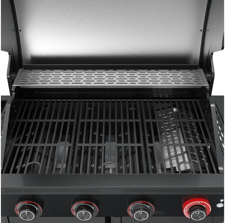 4+1-Gasgrill mit fettfreier Fritteuse Yato YG-20036 juodas