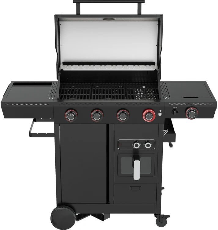 4+1-Gasgrill mit fettfreier Fritteuse Yato YG-20036 juodas