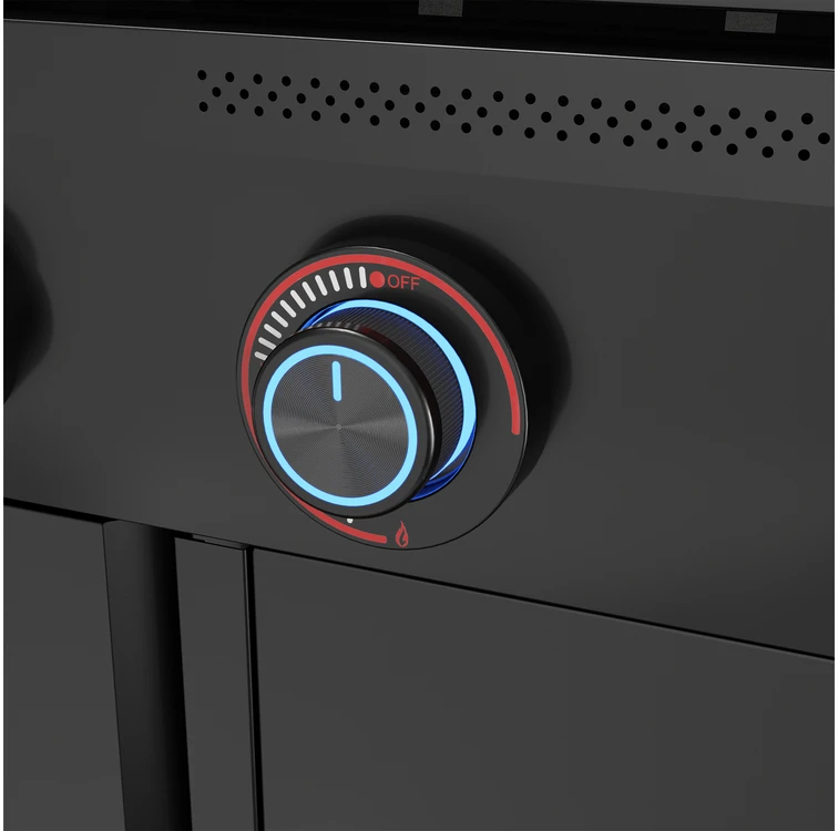 4+1-Gasgrill mit fettfreier Fritteuse Yato YG-20036 juodas