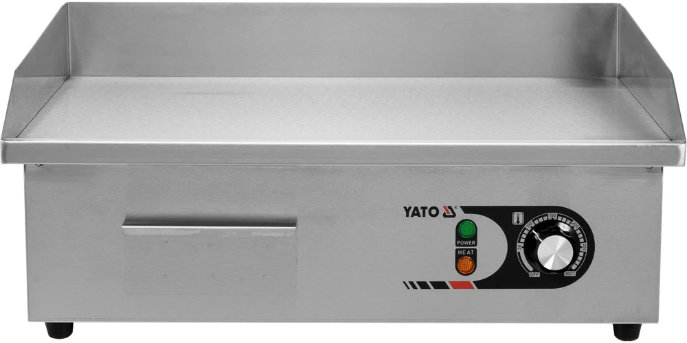 Virdulys Yato Elektrinė grilio plokštė, 550 mm lygus paviršius, stalviršio keptuvė