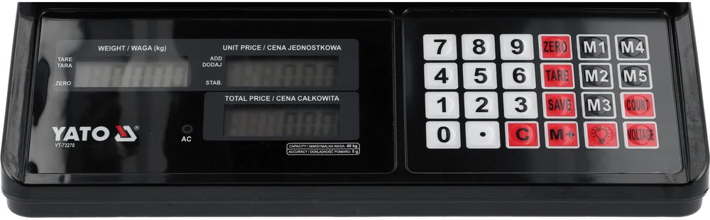 Yato ELEKTRONINĖS SVARSTYKLĖS 40KG/5G