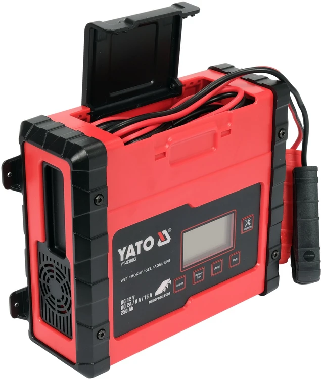 Yato Toya Sa Poland Pakrovėjas akumuliatoriams | 12 V mikroprocesorinis | 2A / 8A / 15A, LCD (YT-83003)