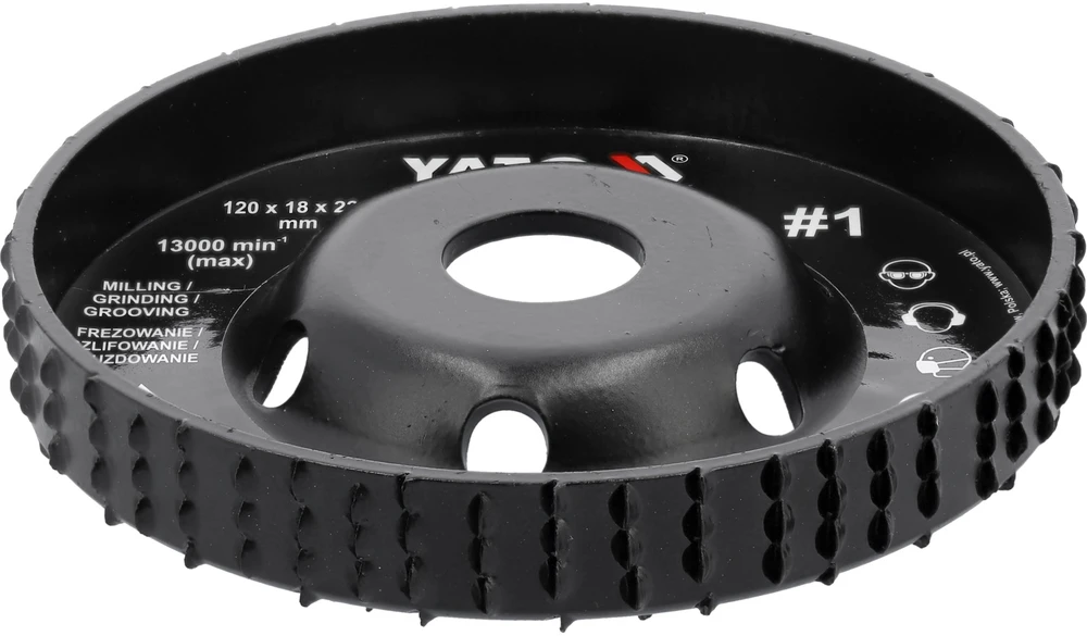 Yato Frezavimo galvutė kampiniam šlifuokliui, 120 mm, plienas, šlifavimo diskas, frezavimo diskas, kampinio šlifuoklio diskas