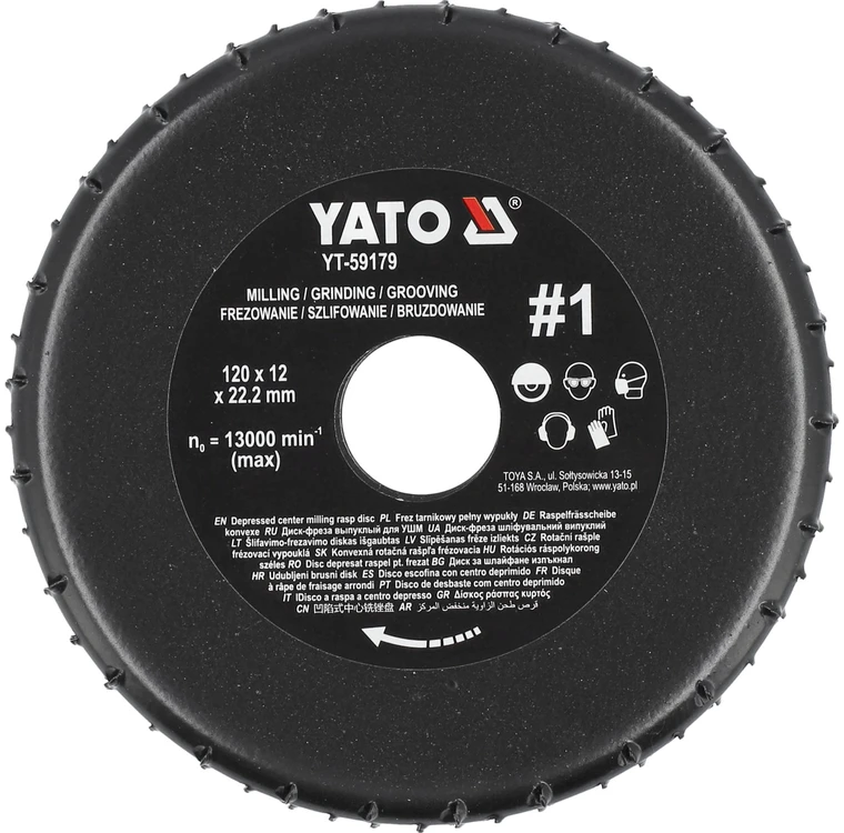 Yato Kampinio šlifuoklio dildė, 120 mm skersmens, skirta šlifuoti, frezuoti ir grioveliuoti, medienos dildė, betono dildė, plastiko dildė