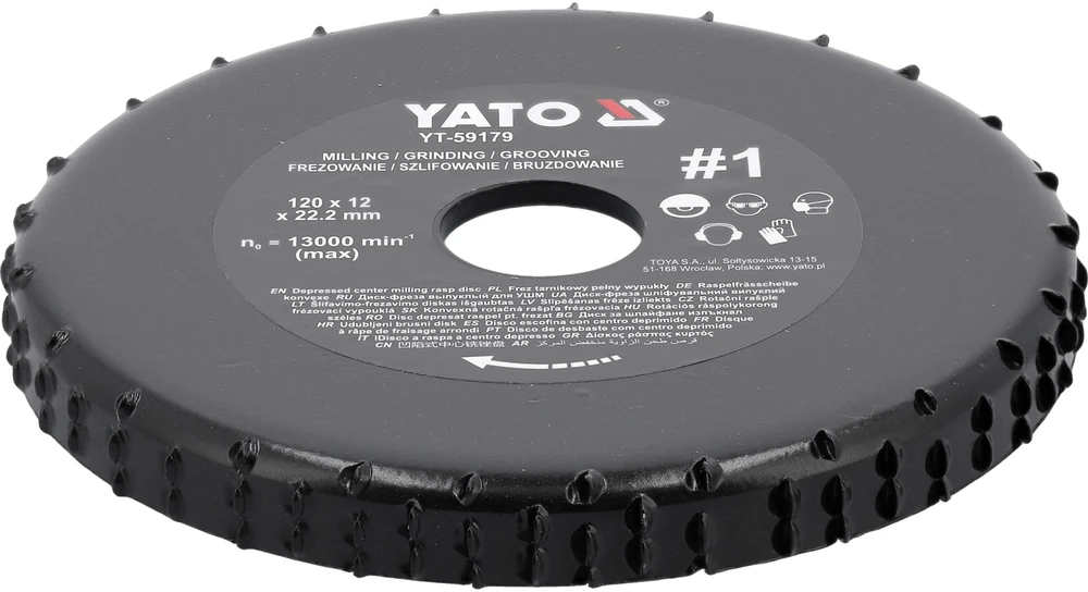 Yato Kampinio šlifuoklio dildė, 120 mm skersmens, skirta šlifuoti, frezuoti ir grioveliuoti, medienos dildė, betono dildė, plastiko dildė
