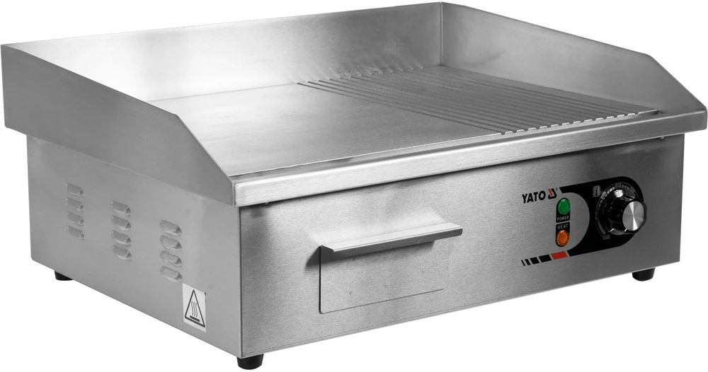 Virdulys Yato Elektrinė grilio plokštė, 3.0kW, nerūdijančio plieno korpusas, 55cm grilis