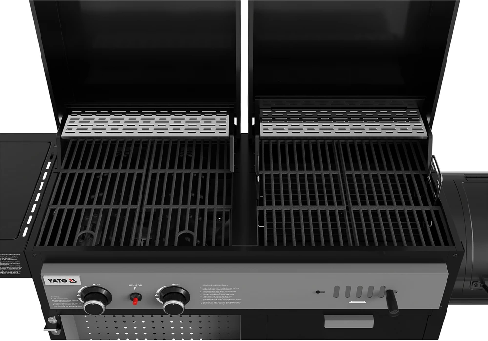 Gas- und Holzkohlegrill mit Smoker Yato YG-20038 juodas