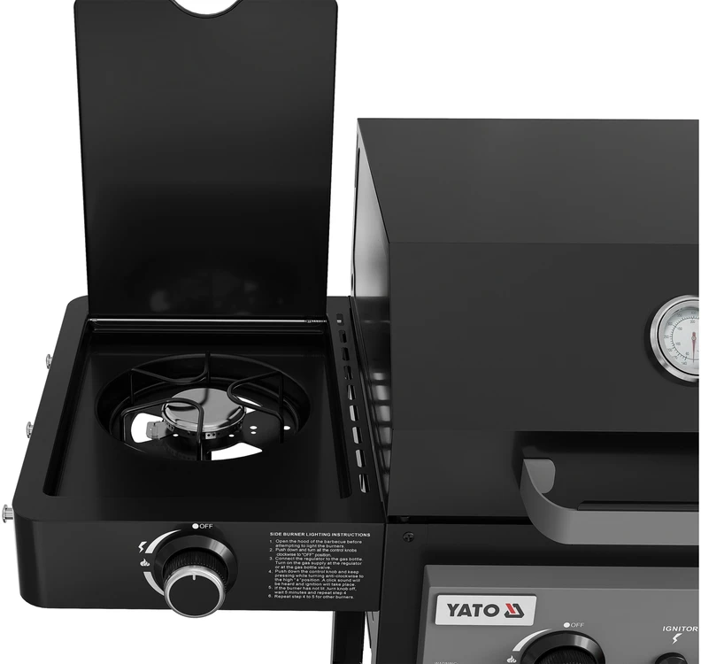 Gas- und Holzkohlegrill mit Smoker Yato YG-20038 juodas