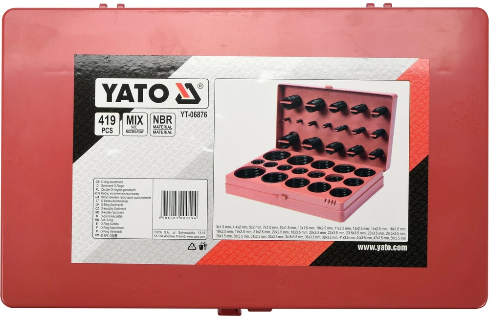 YATO USZCZELKI ORINGI 419szt.