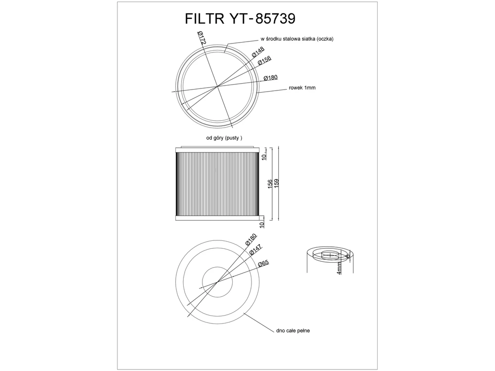 YATO FILTRAS DO ODKURZACZA YT-85710