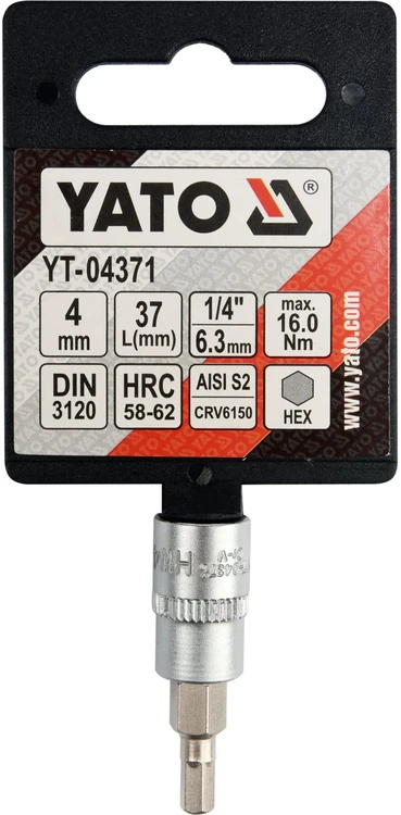 YATO ŠEŠIAKAMPIS RAKTAS 1/4″ 4x 37mm 04371